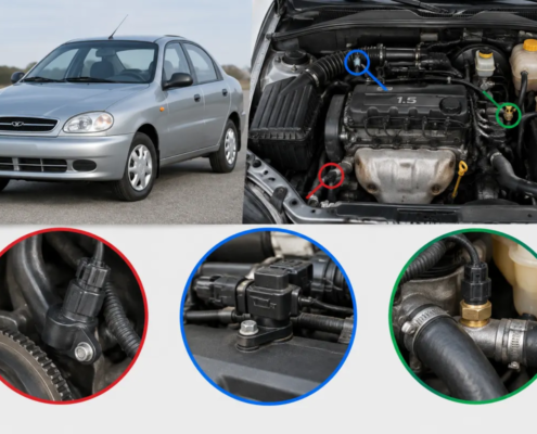 Датчики Daewoo Lanos 1.5: где находятся коленвала, распредвала и температуры