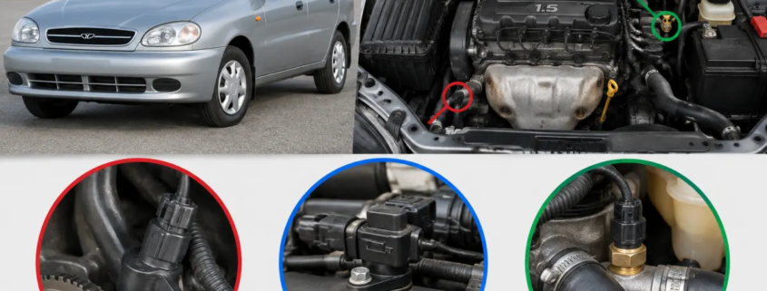 Датчики Daewoo Lanos 1.5: где находятся коленвала, распредвала и температуры