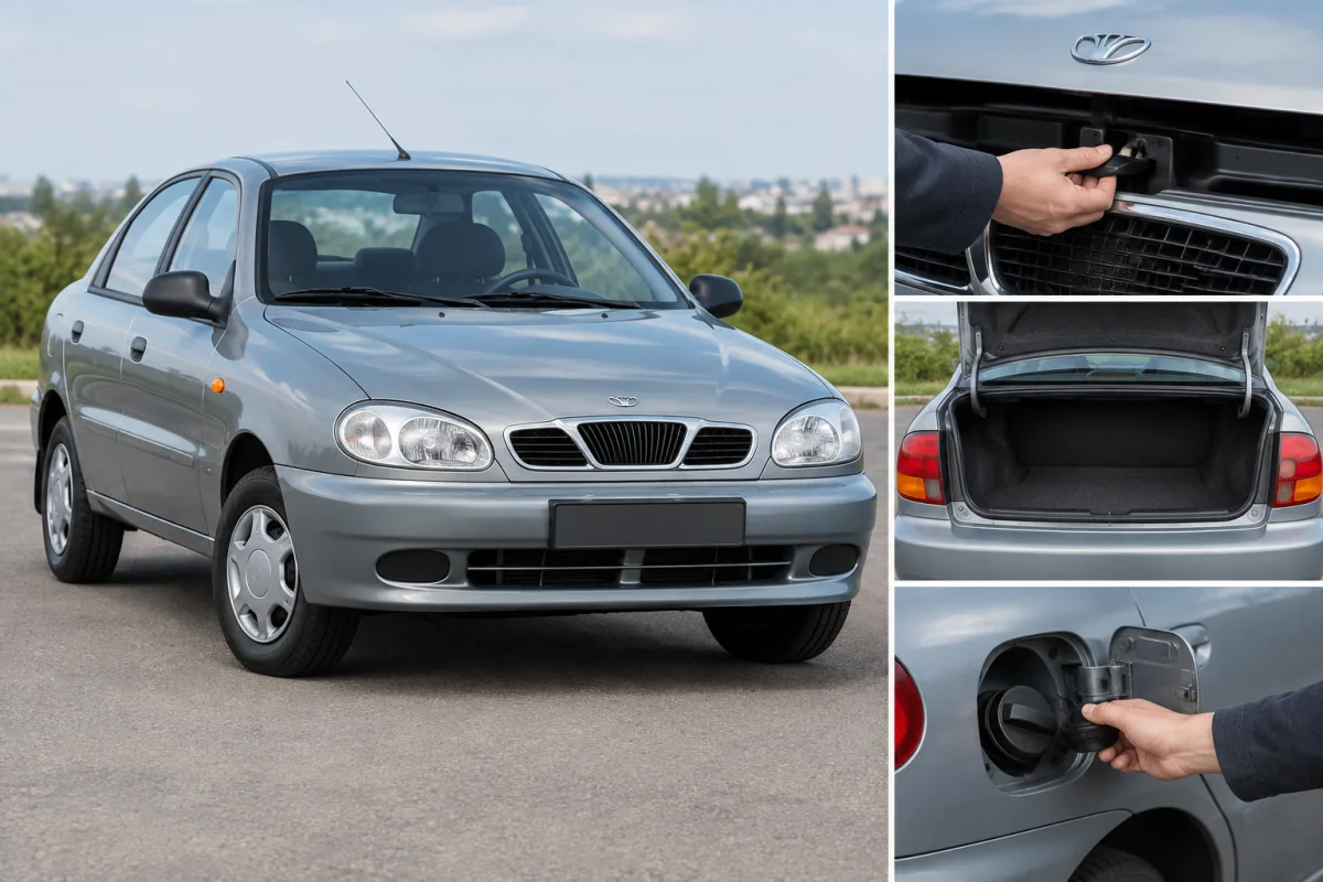 Как открыть капот, багажник и бензобак Daewoo Lanos безопасно
