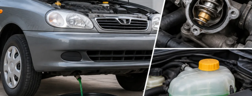 Охолоджувальна система Daewoo Lanos 1.5: як злити антифриз, скільки заливати та де знаходиться термостат