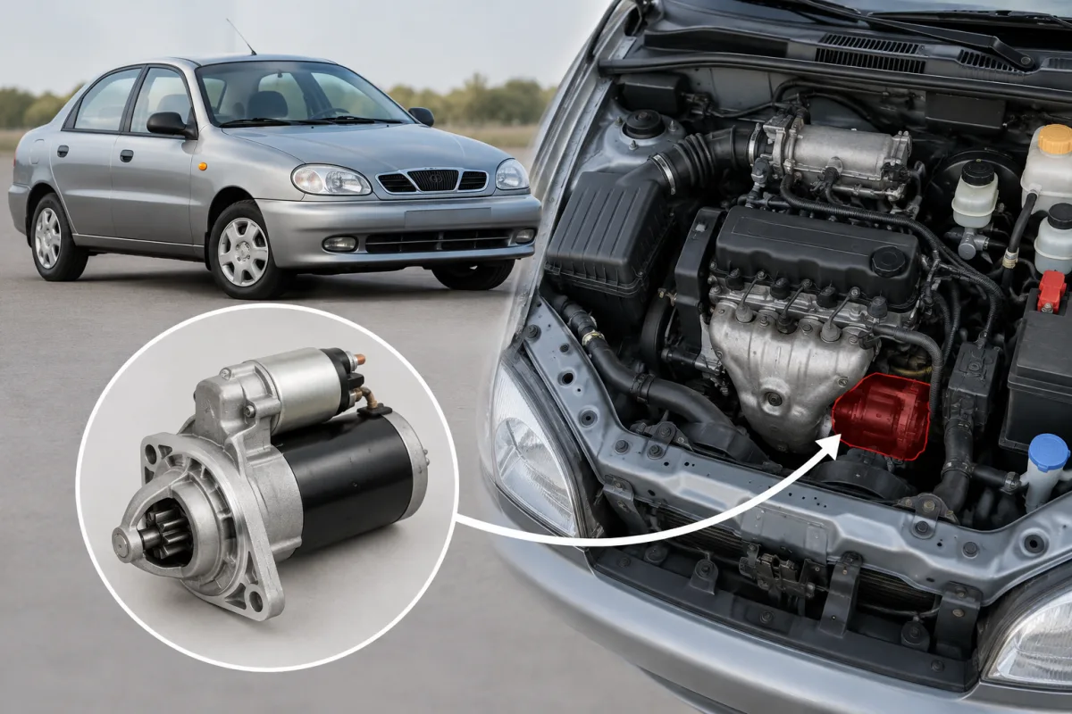 Стартер Daewoo Lanos: где находится и как к нему добраться