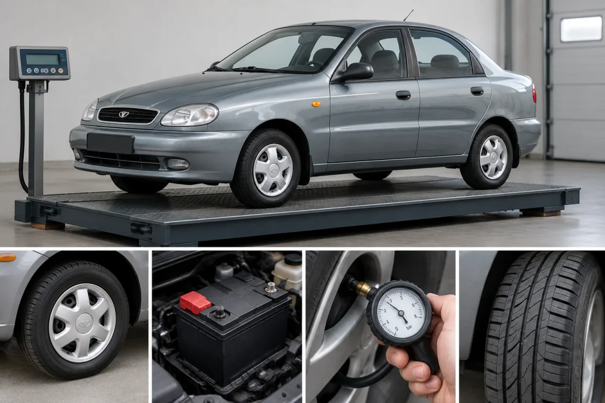 Технічні характеристики Daewoo Lanos: вага кузова, колеса, акумулятор і тиск у шинах