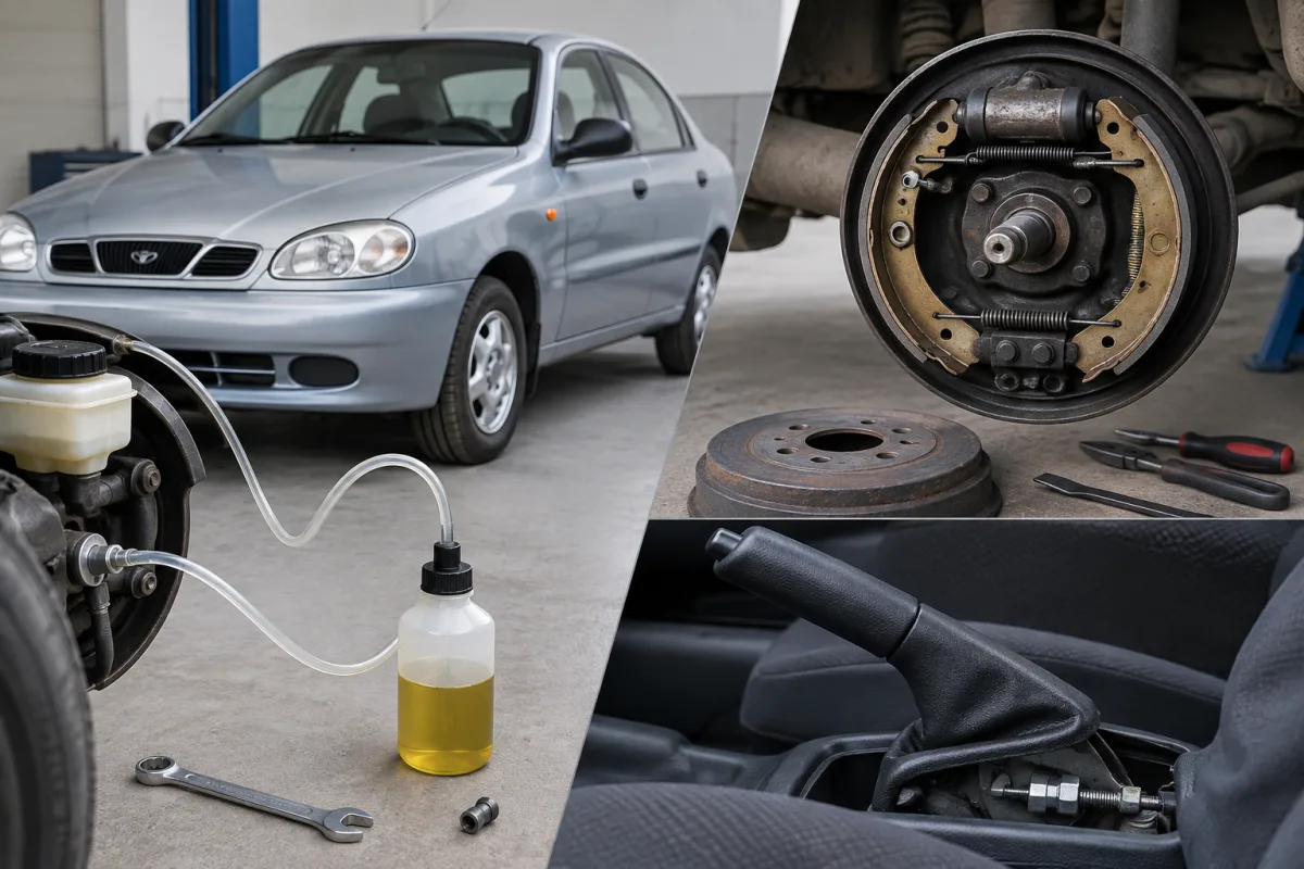 Гальма Daewoo Lanos: як прокачати, підтягнути ручник і зняти задній барабан